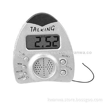 Novelty Design Digital Talking Table Clock with FM Radio Function, Sized 84 x 43 x 99mm